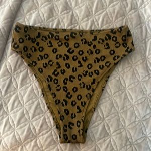 NWOT Aerie Cheetah high cut cheeky swim bottoms